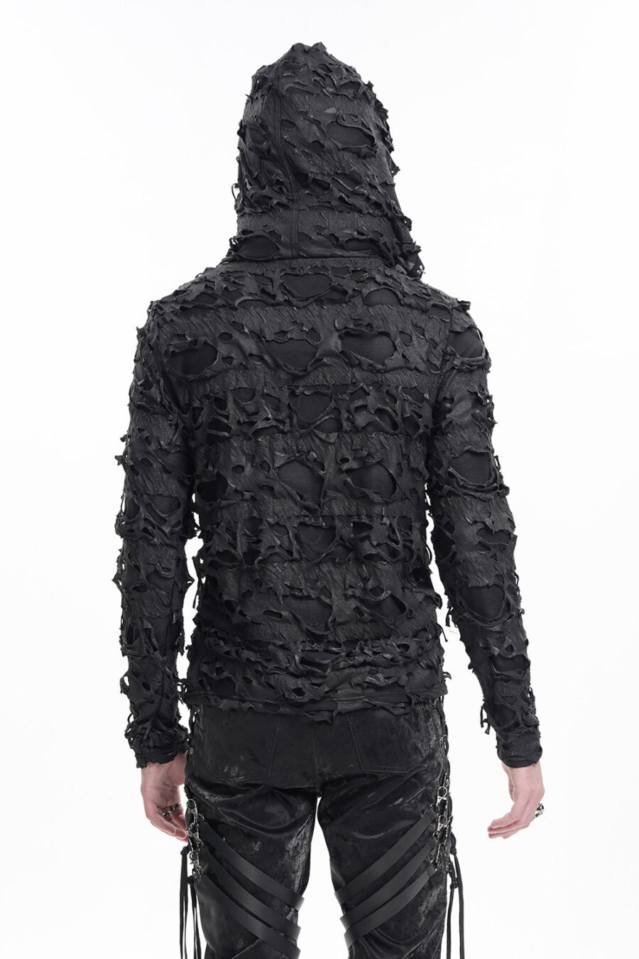 War Boy Shredded Hooded Top