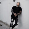 Graveyard Goth Fishnet Sleeve Shirt