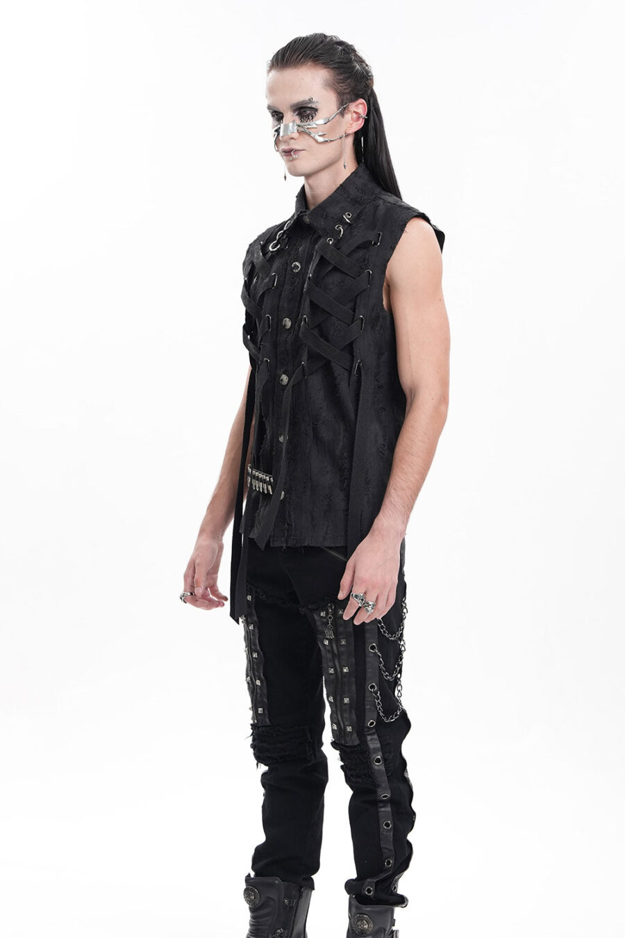 Deathrock Pierced Punk Vest