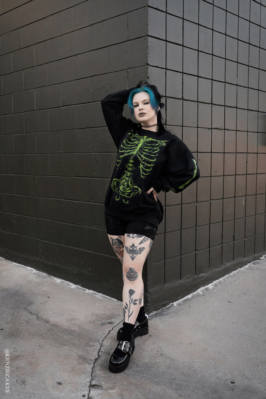 Zombie Rot Skeleton Sweatshirt [Monster Green]