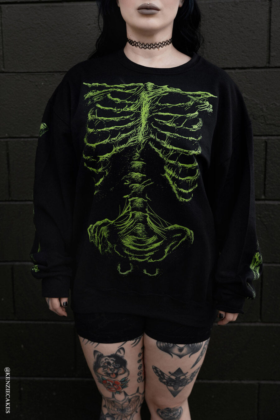 Zombie Rot Skeleton Sweatshirt [Monster Green]