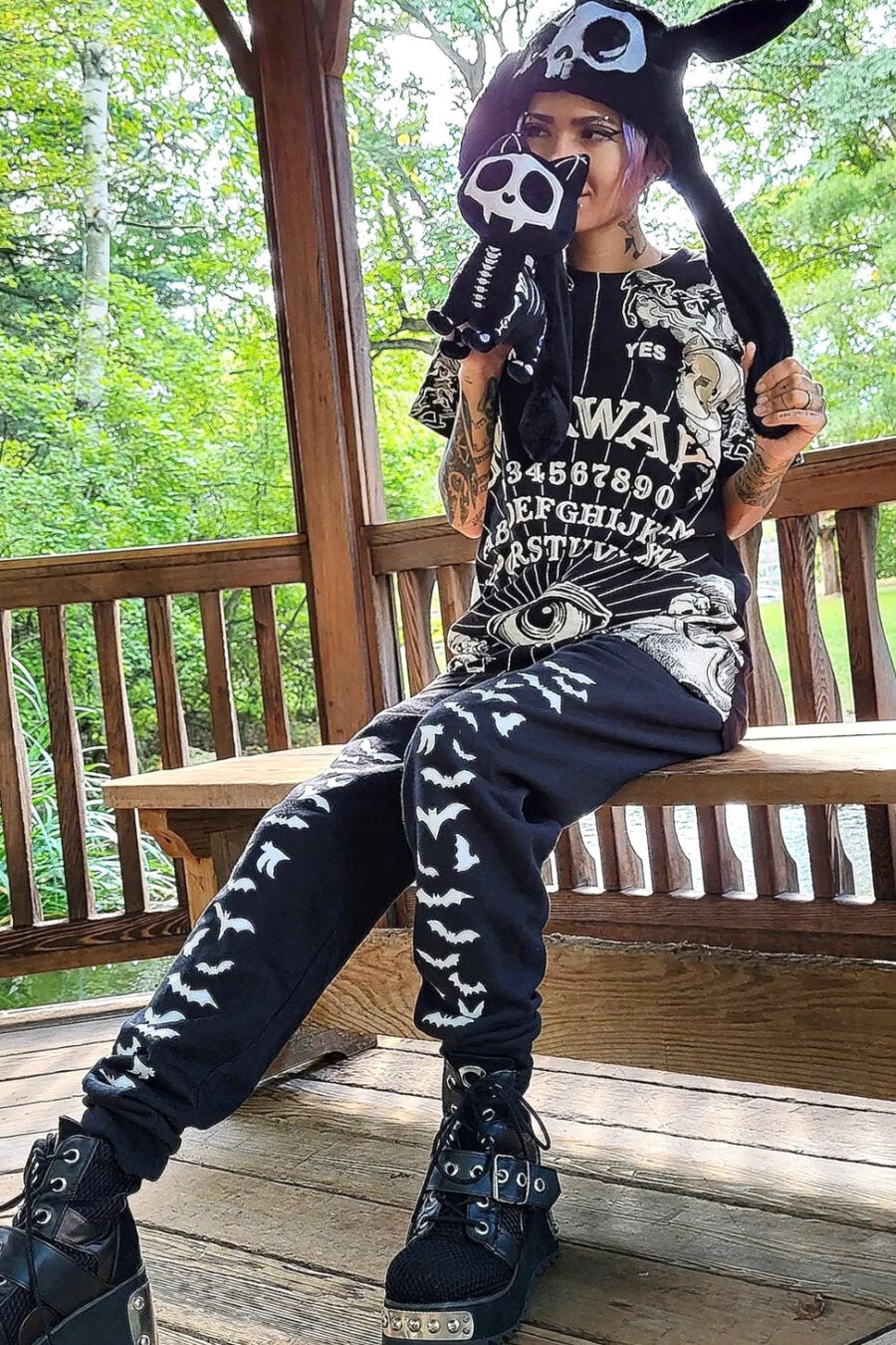 Vampire Bat Joggers [WHITE BATS]