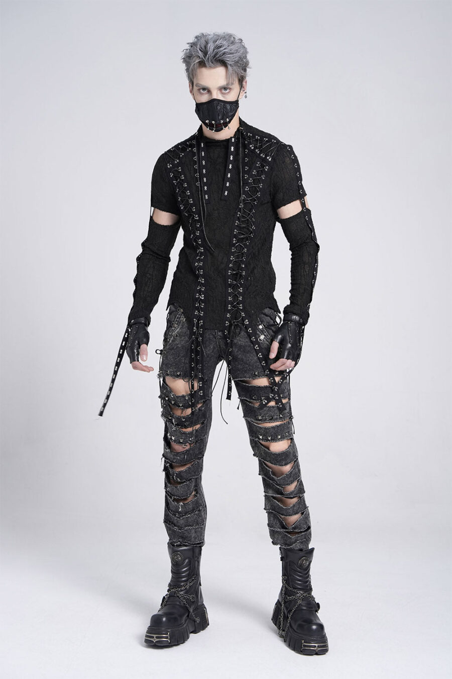 Paranormal Lace-Up Long Sleeve Top