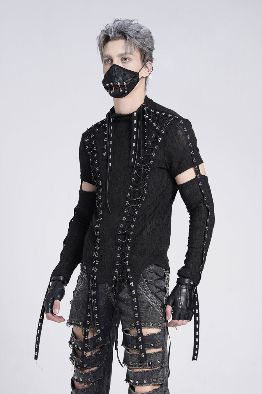 Paranormal Lace-Up Long Sleeve Top