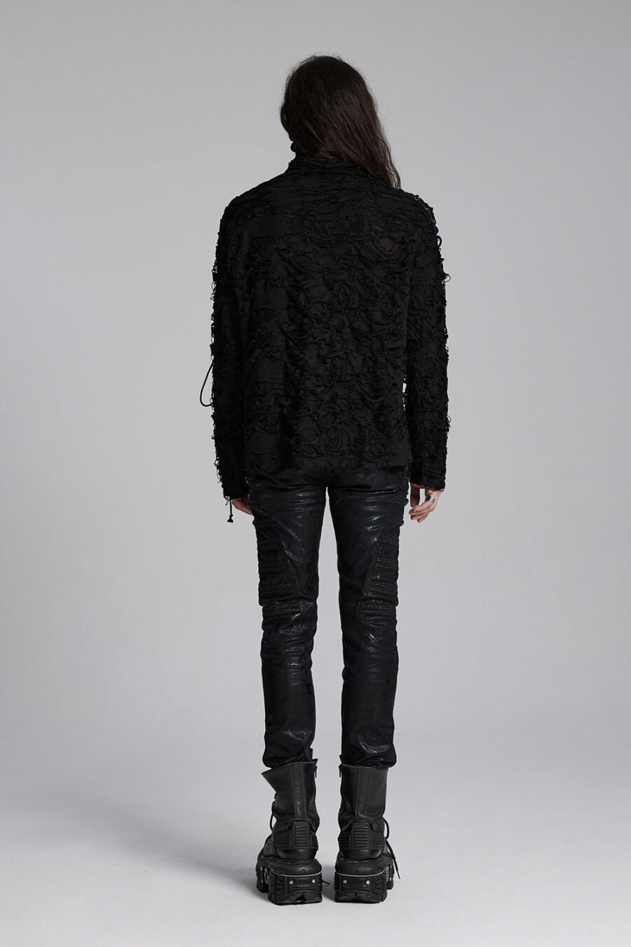Black Death Tattered Mask Top
