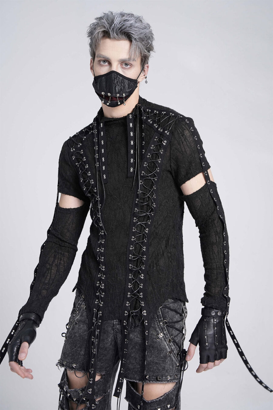 Paranormal Lace-Up Long Sleeve Top
