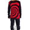 Unisex Spiral Jumper Sweater [Black/Red]