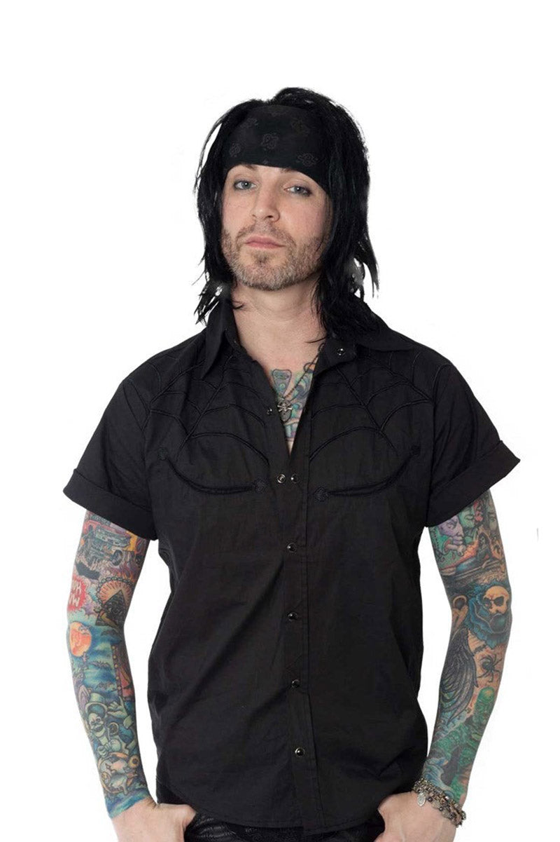 Spiderweb Black Western Shirt