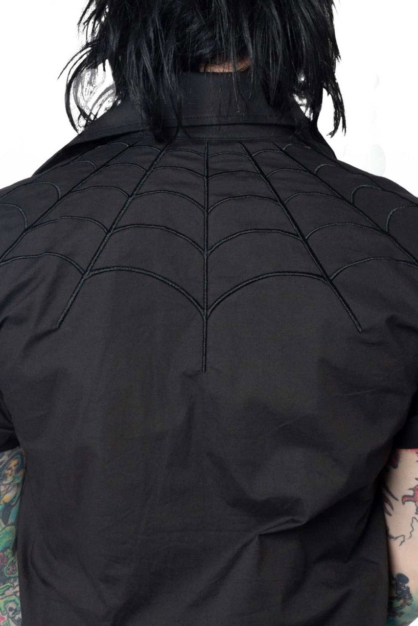 Spiderweb Black Western Shirt