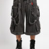 Tripp NYC Denim Strap Zip Off Pants [Black Denim]