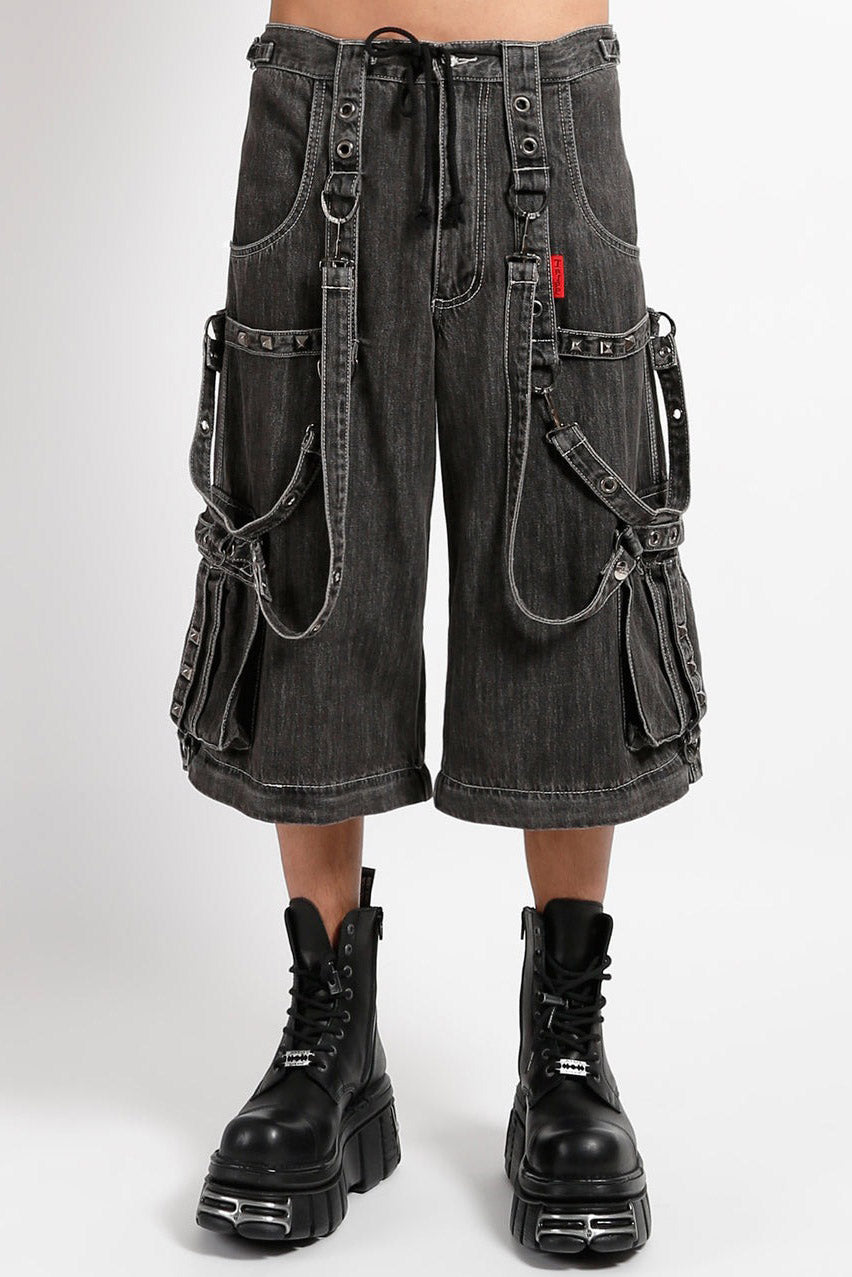 Tripp NYC Denim Strap Zip Off Pants [Black Denim]