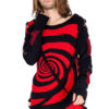 Unisex Spiral Jumper Sweater [Black/Red]