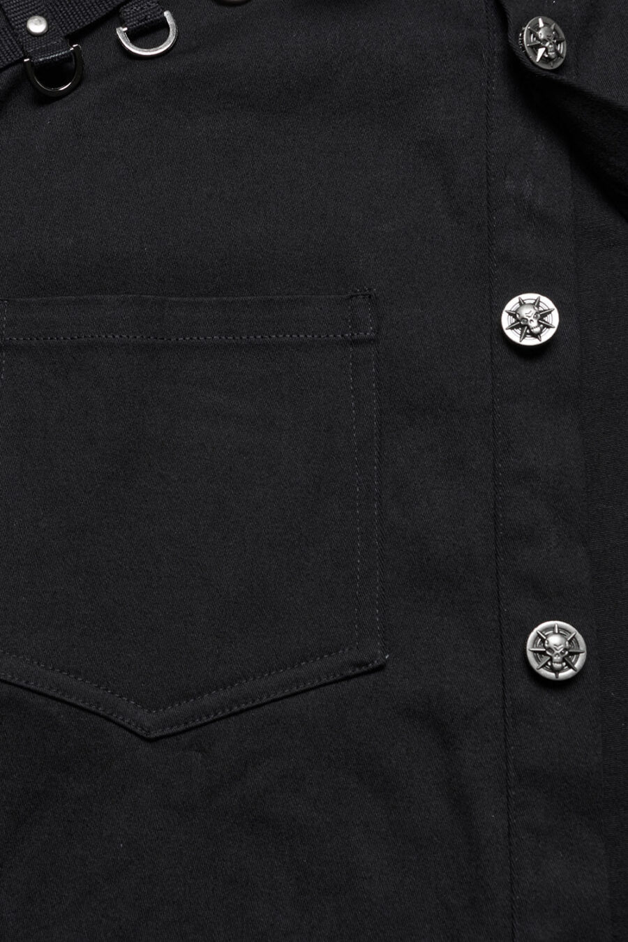 Studded Long Sleeve Skull Button Up Shirt