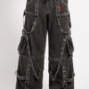 Tripp NYC Denim Strap Zip Off Pants [Black Denim]