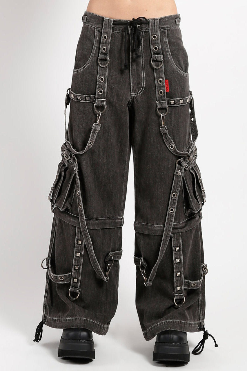 Tripp NYC Denim Strap Zip Off Pants [Black Denim]