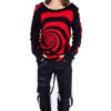 Unisex Spiral Jumper Sweater [Black/Red]