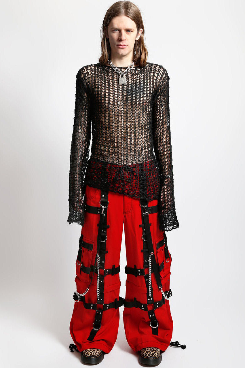 Tripp NYC Harness Dark Street Pants [Red/Black]