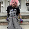 Tripp NYC Denim X Strap Pants [BLACK DENIM]