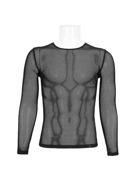 Morbid Black Fishnet Long Sleeve Top [Unisex]