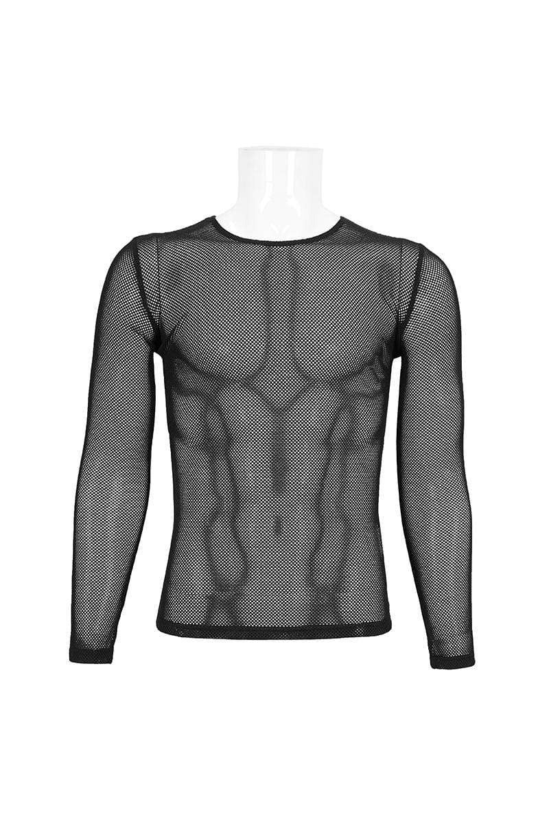 Morbid Black Fishnet Long Sleeve Top [Unisex]