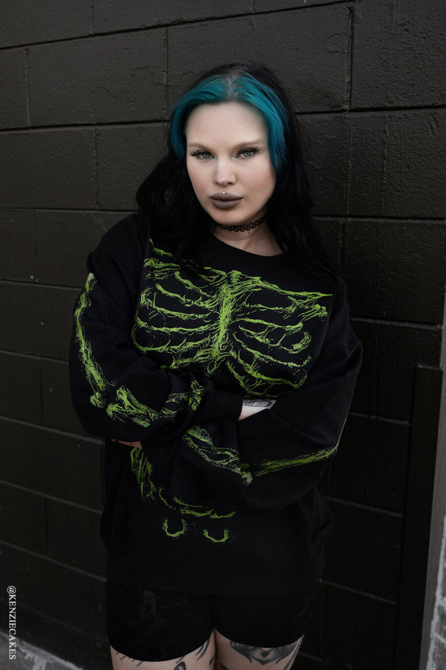 Zombie Rot Skeleton Sweatshirt [Monster Green]