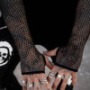 Graveyard Goth Fishnet Sleeve Shirt