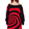 Unisex Spiral Jumper Sweater [Black/Red]