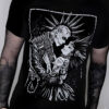 Monster Love: Frankenstein & Bride T-shirt [Graveyard Gray]