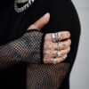 Graveyard Goth Fishnet Sleeve Shirt