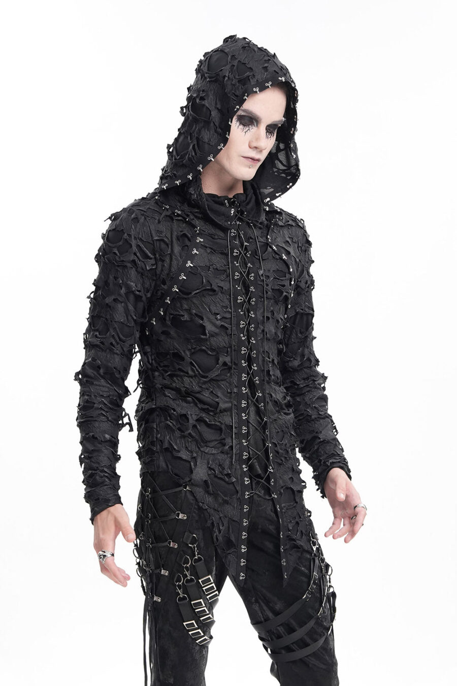War Boy Shredded Hooded Top