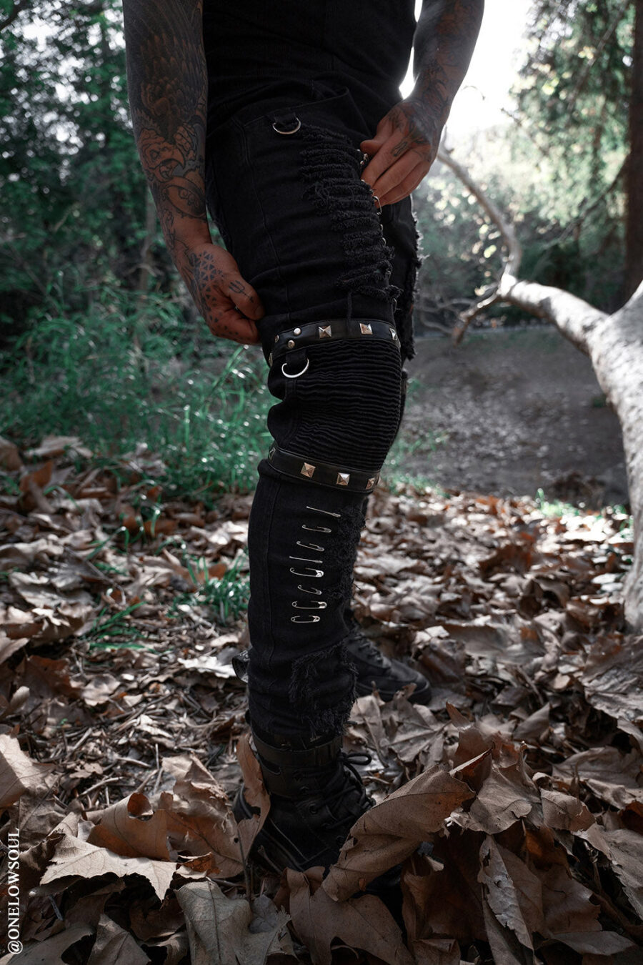 Annihilate Safety Pin Studded Pants