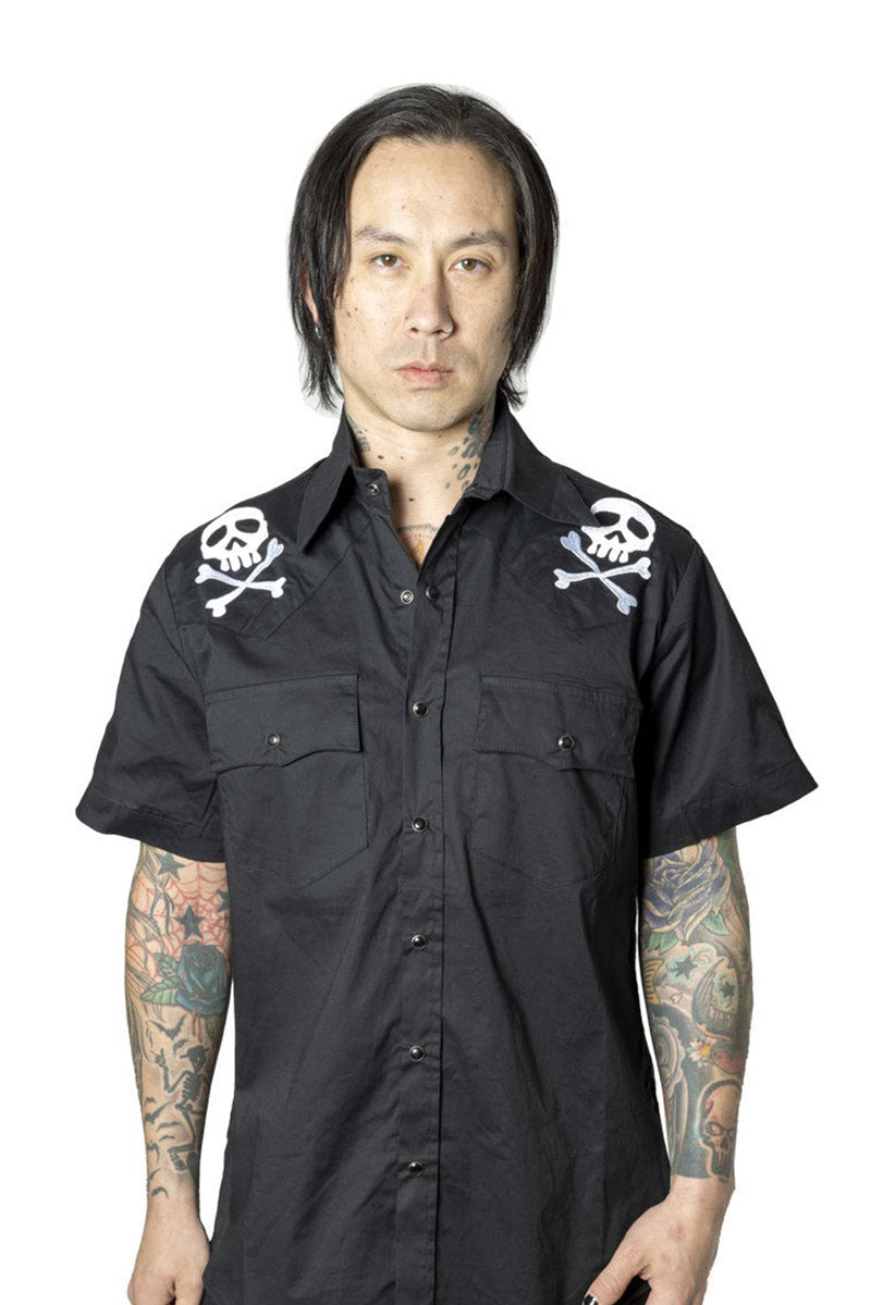 Harlock Skull X Bones Western Shirt
