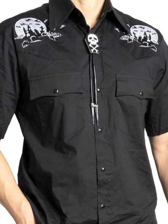 Nighttime Cemetery Western Shirt