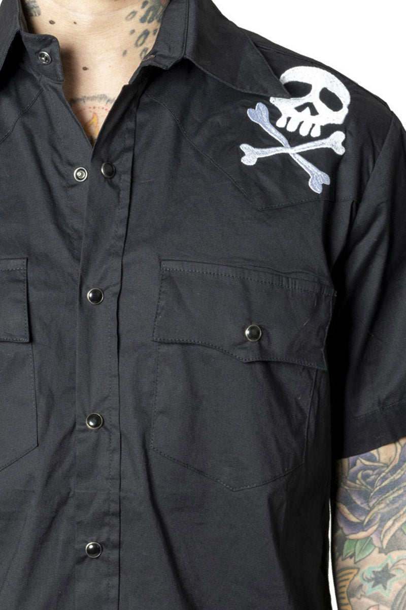 Harlock Skull X Bones Western Shirt