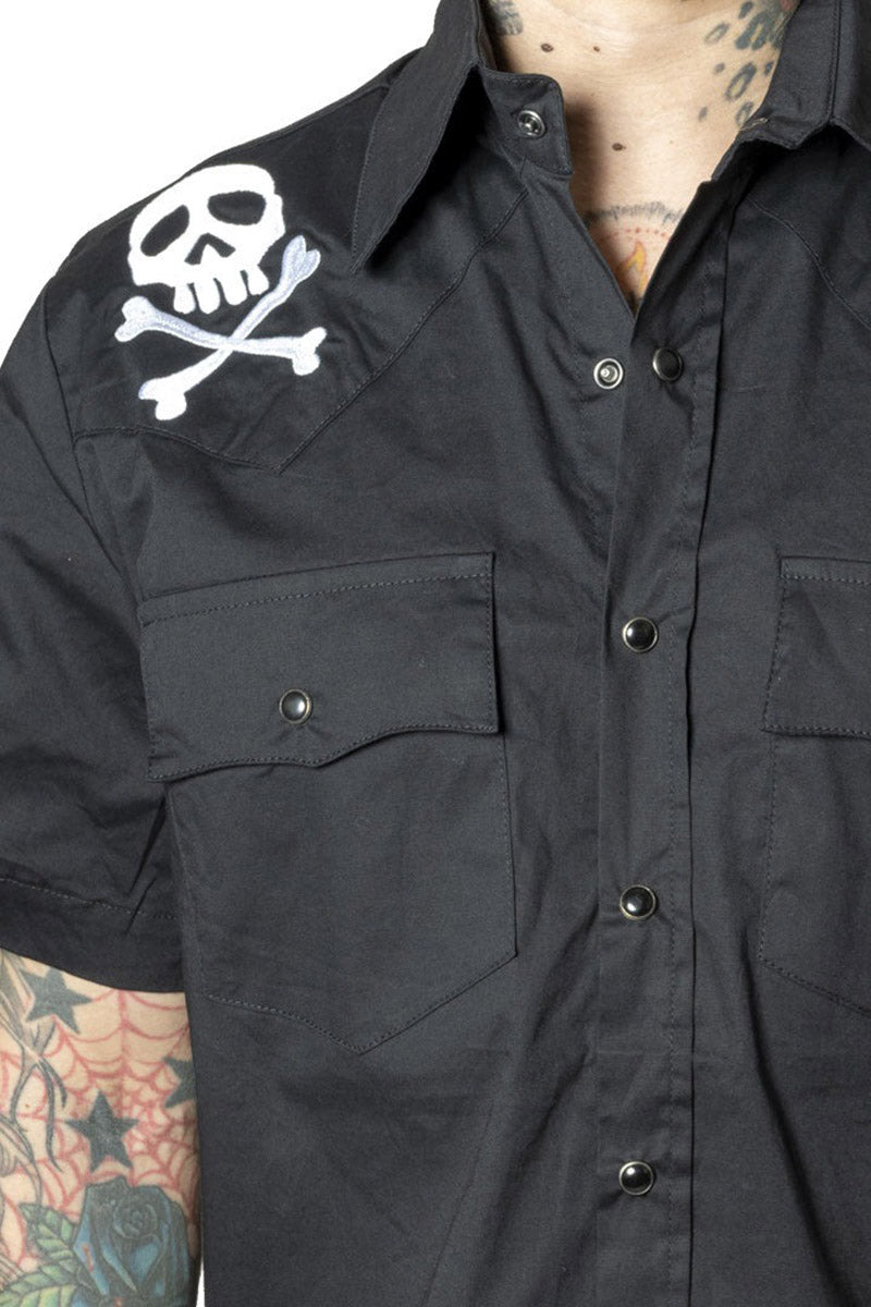 Harlock Skull X Bones Western Shirt
