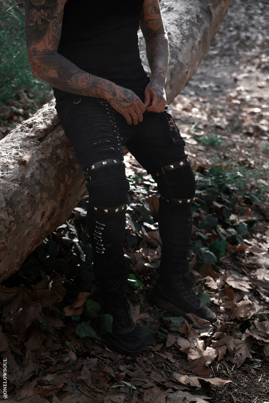 Annihilate Safety Pin Studded Pants