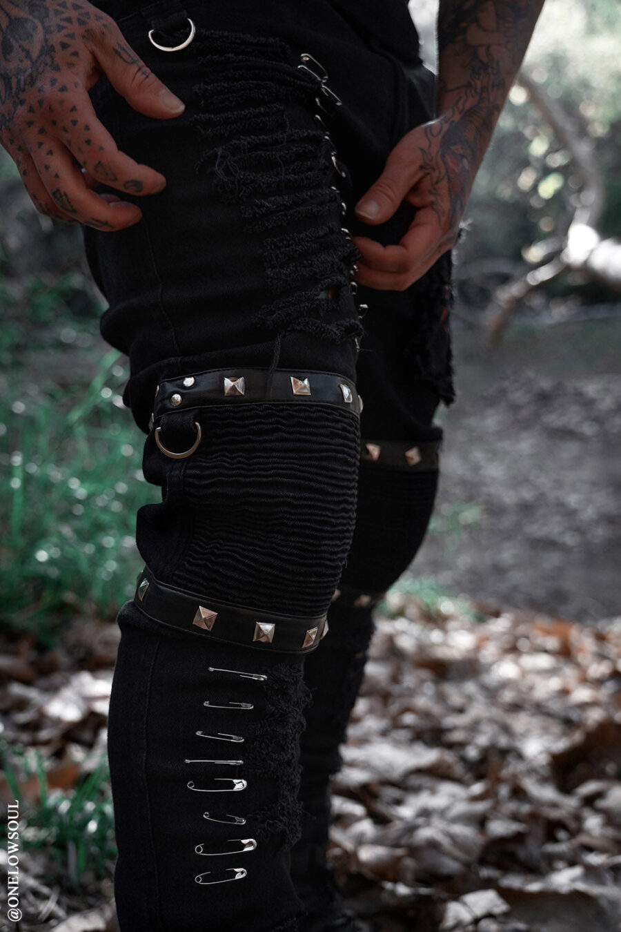 Annihilate Safety Pin Studded Pants