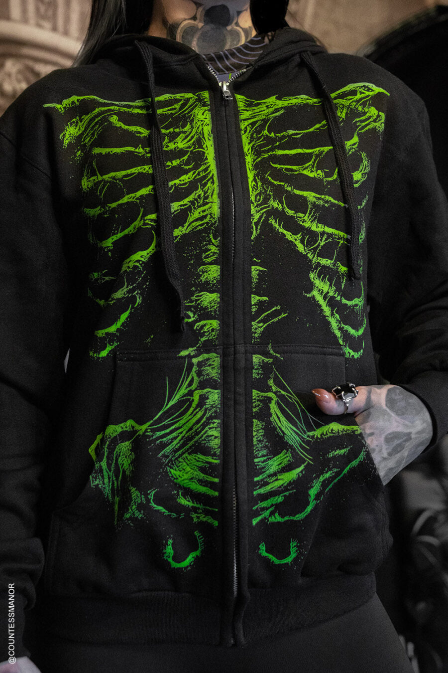 Zombie Rot Skeleton Hoodie [Monster Green]