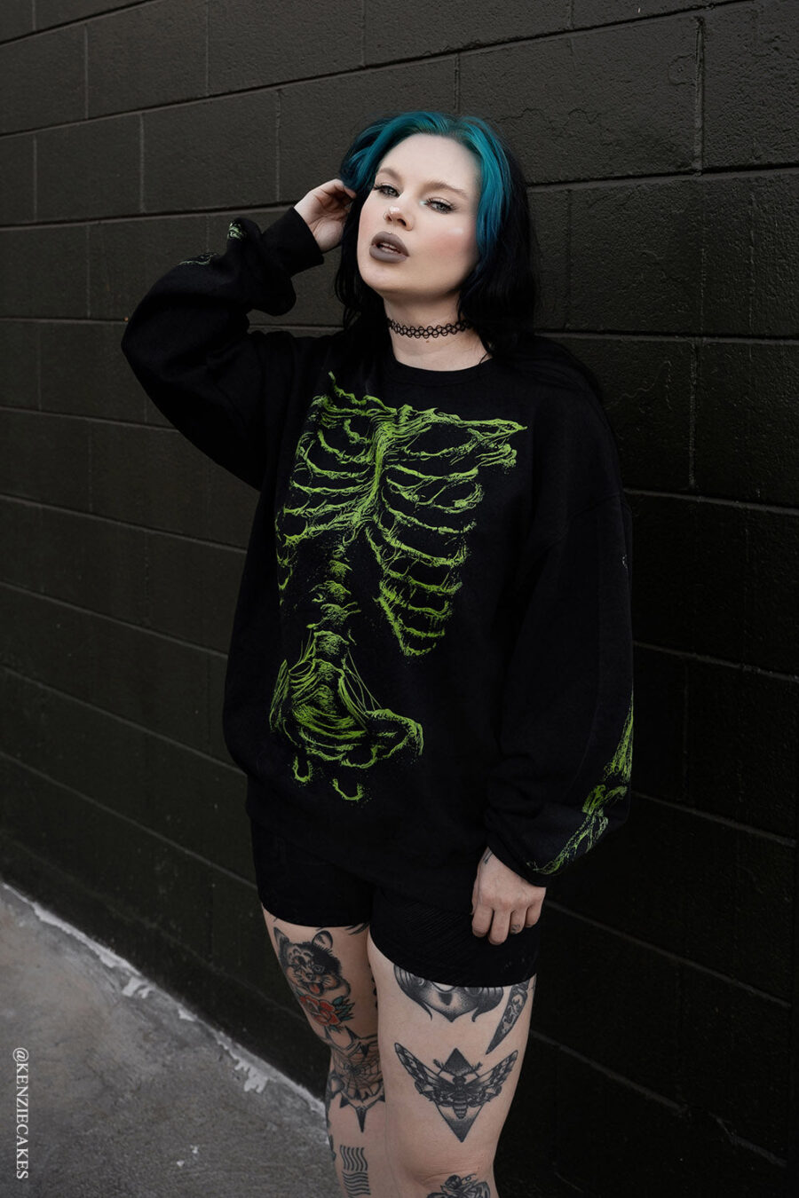 Zombie Rot Skeleton Sweatshirt [Monster Green]