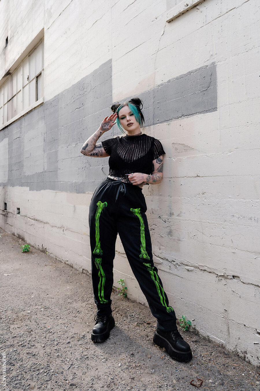 Zombie Rot Skeleton Joggers [Monster Green]