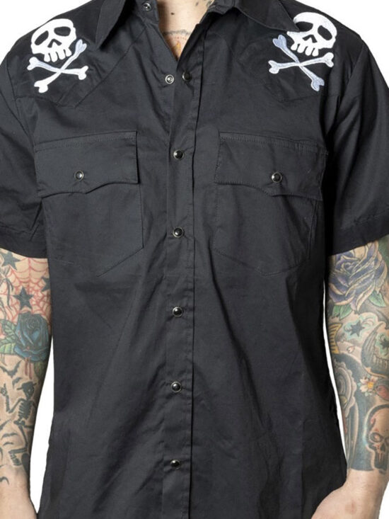 Harlock Skull X Bones Western Shirt