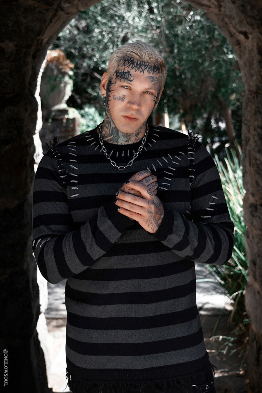 Autopsy Stitch Striped Sweater