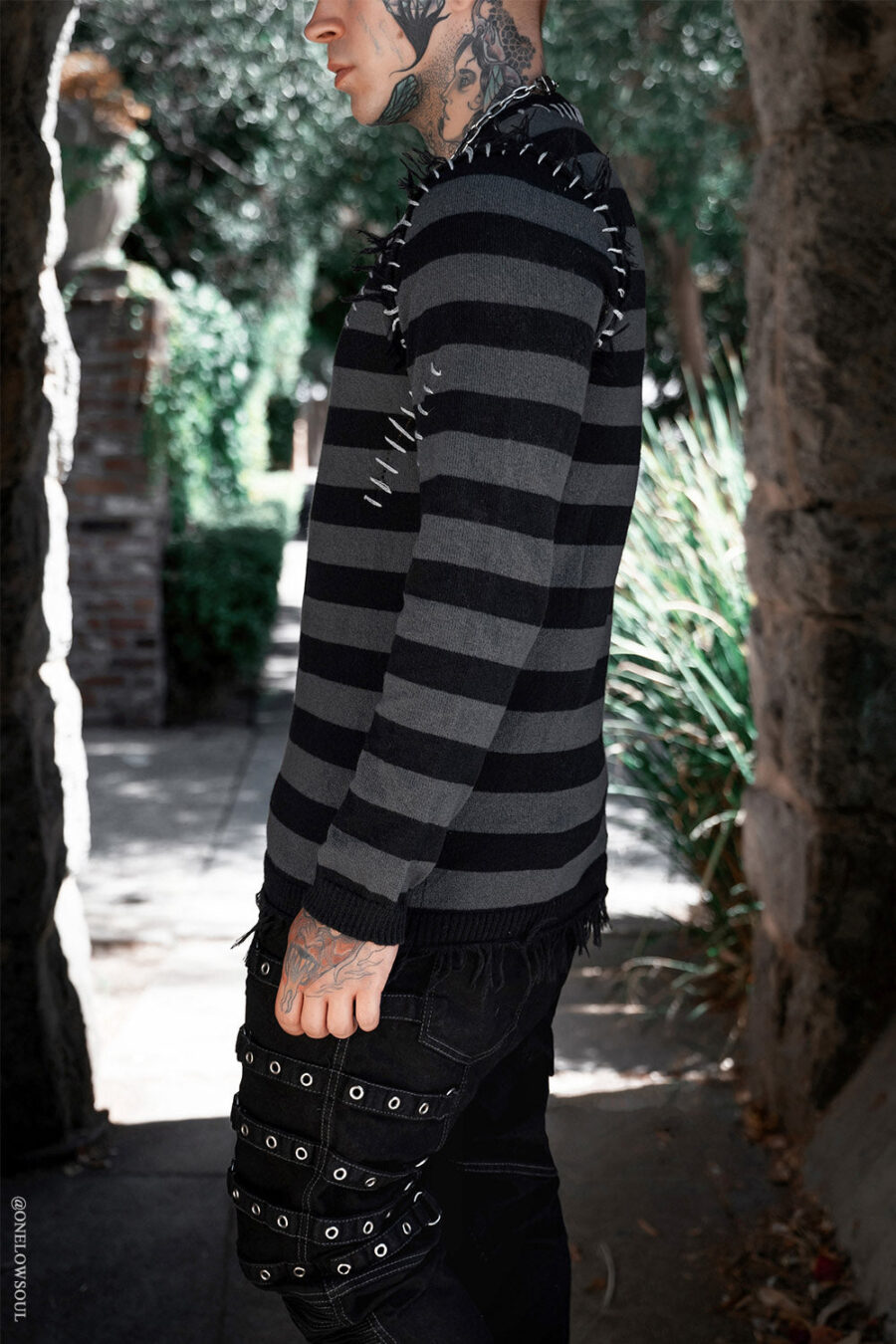 Autopsy Stitch Striped Sweater