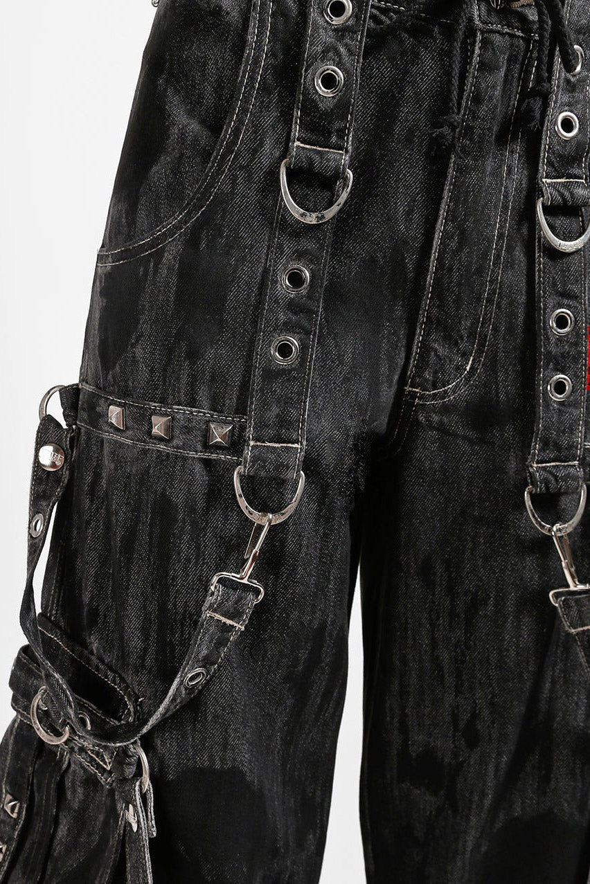 Tripp NYC Denim Strap Pants [Black Ink Wash]