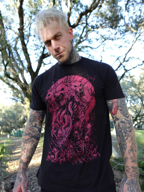 Three-Headed Werewolf T-shirt [WINE RED]