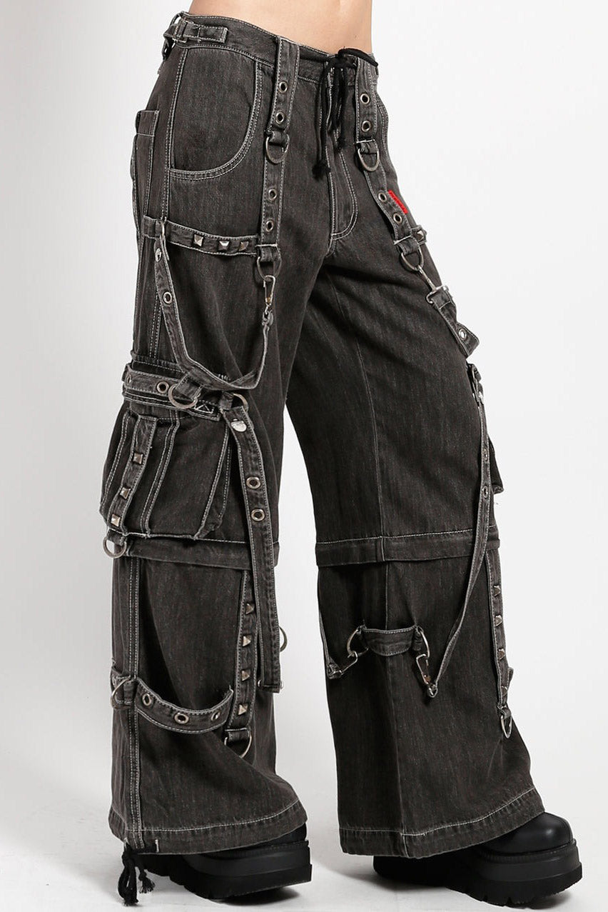 Tripp NYC Denim Strap Zip Off Pants [Black Denim]