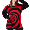 Unisex Spiral Jumper Sweater [Black/Red]